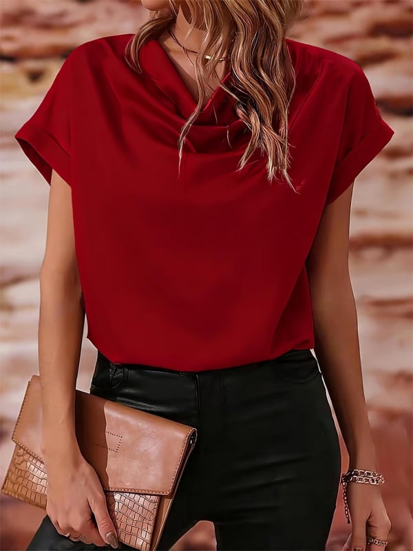 Ing galléros, rövid ujjú, poliészter anyag, elegáns mindennapi viselet