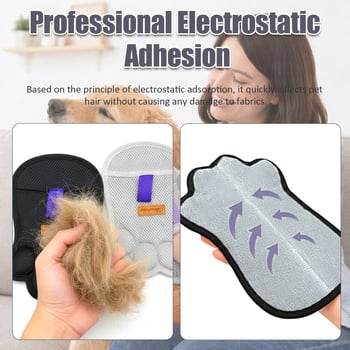 Elektrosztatikus szőrtelenítő kesztyű macskáknak és kutyáknak, állat alakú kefefej, PP anyag