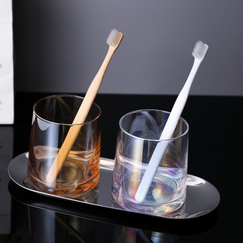 Üveg fogkefetartó pohár, skandináv stílusú, szállodai és otthoni használatra
