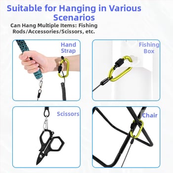 Qianrui Automatikusan visszahúzódó TPU + acélhuzalos anti-vesztés horgászbothoz, ötvözet kettős csattal