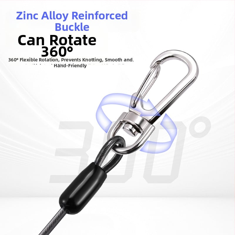 Qianrui Automatikusan visszahúzódó TPU + acélhuzalos anti-vesztés horgászbothoz, ötvözet kettős csattal