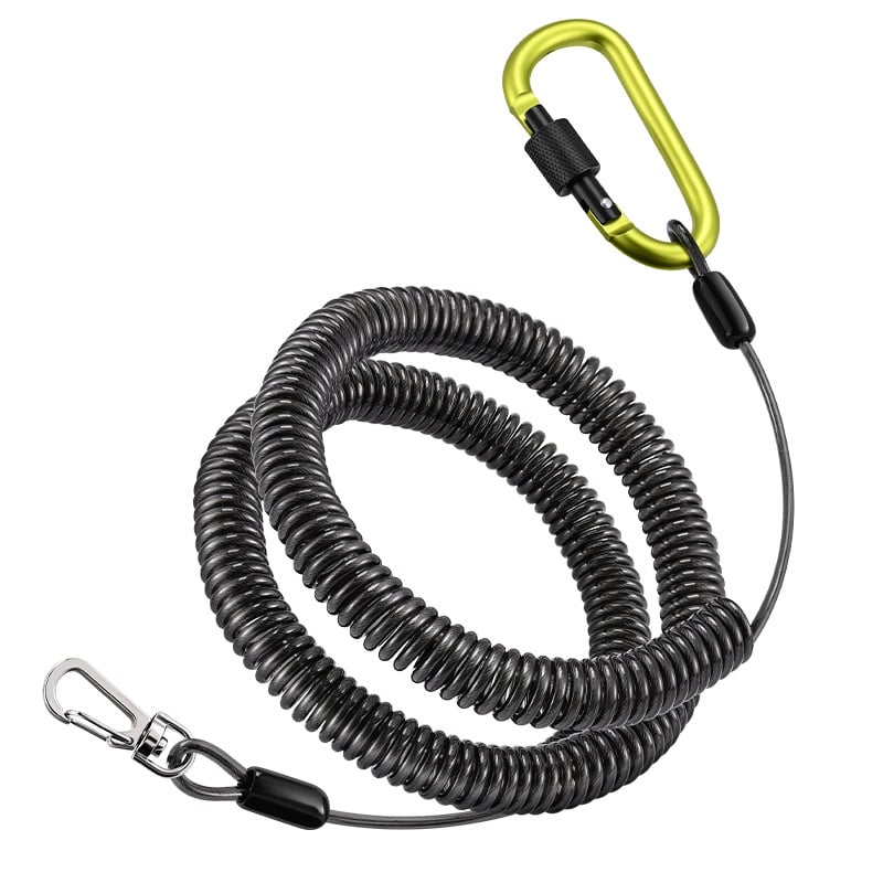 Qianrui Automatikusan visszahúzódó TPU + acélhuzalos anti-vesztés horgászbothoz, ötvözet kettős csattal