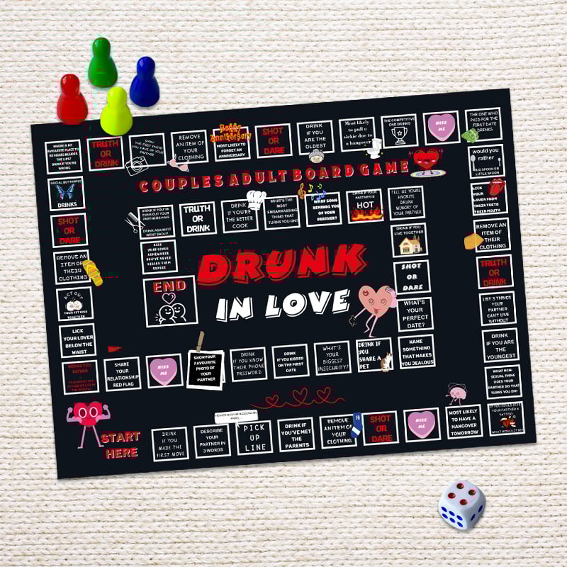 Pároknak készült társasjáték randevú estére – Kreatív felnőtt parti játék (Márka: Yungu; Típus: társasjáték; Csomagolás: színes doboz; Kategória: sakk-stílusú játék)