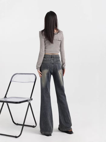 Női farmer nadrág fleece béléssel, magas derék, enyhén trapéz, 70–80% gyapot, mikroelasztikus