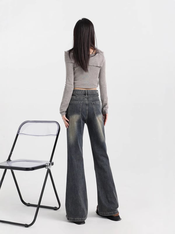 Női farmer nadrág fleece béléssel, magas derék, enyhén trapéz, 70–80% gyapot, mikroelasztikus