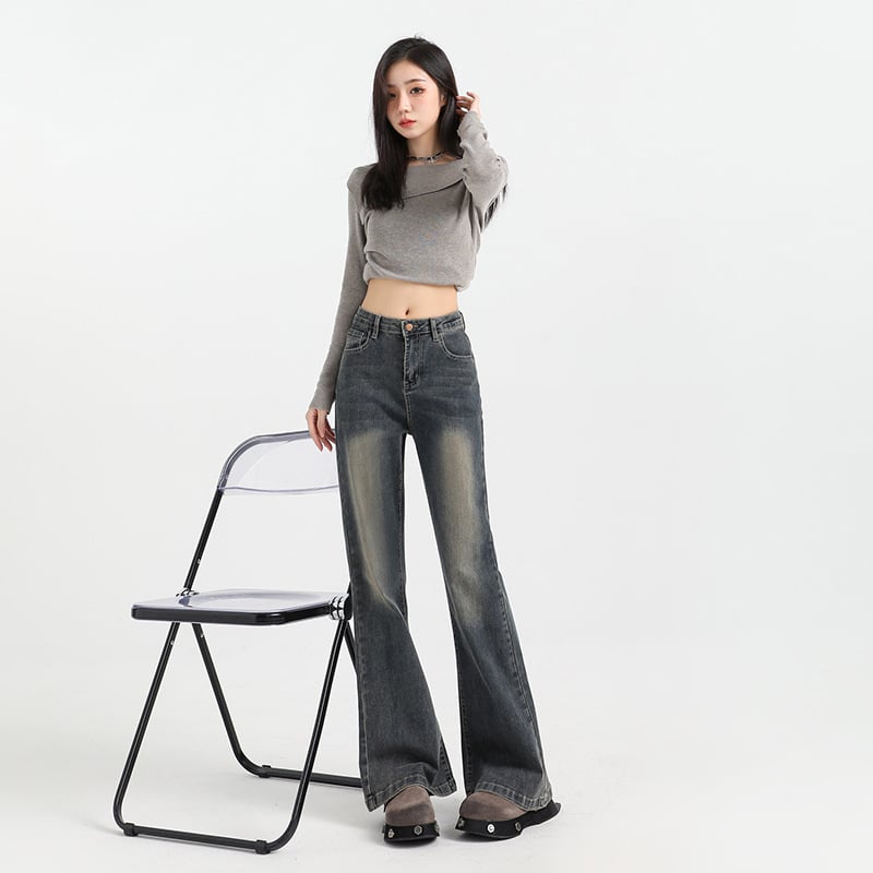 Női farmer nadrág fleece béléssel, magas derék, enyhén trapéz, 70–80% gyapot, mikroelasztikus