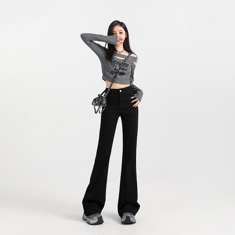 Női farmer nadrág fleece béléssel, magas derék, enyhén trapéz, 70–80% gyapot, mikroelasztikus