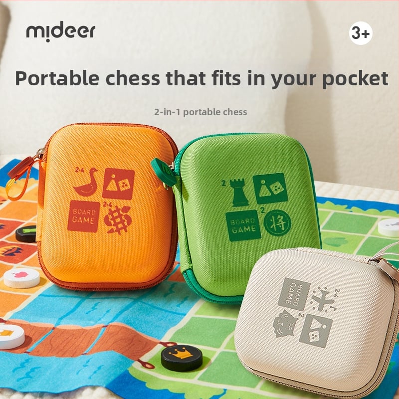 Mideer Milu Gyermekek repülő sakk társasjáték logikai gondolkodás fejlesztéséért – lotus figurák, textil sakkmező, hordozható dizájn, oktató játék