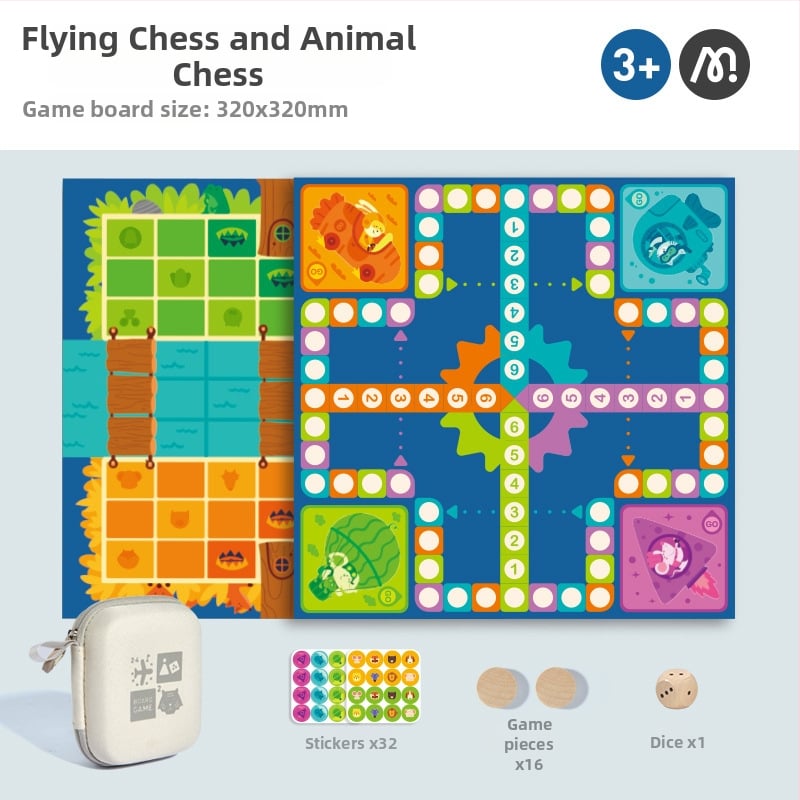 Mideer Milu Gyermekek repülő sakk társasjáték logikai gondolkodás fejlesztéséért – lotus figurák, textil sakkmező, hordozható dizájn, oktató játék
