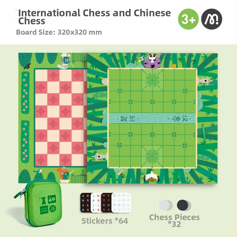 Mideer Milu Gyermekek repülő sakk társasjáték logikai gondolkodás fejlesztéséért – lotus figurák, textil sakkmező, hordozható dizájn, oktató játék