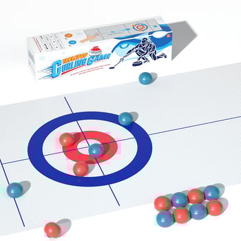 Asztali curling játék gyerekeknek — Kétfős, interaktív, oktatási célú, műanyagból készült