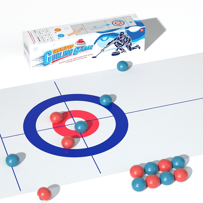 Asztali curling játék gyerekeknek — Kétfős, interaktív, oktatási célú, műanyagból készült