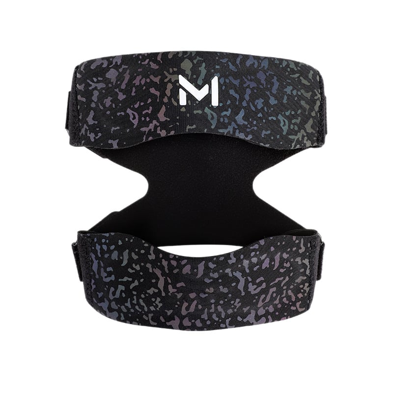 Térdvédő patelláris pánttal, szilikonos ütéscsillapítás, állítható nyomás, könnyű, 100 g alatt, univerzális illeszkedés