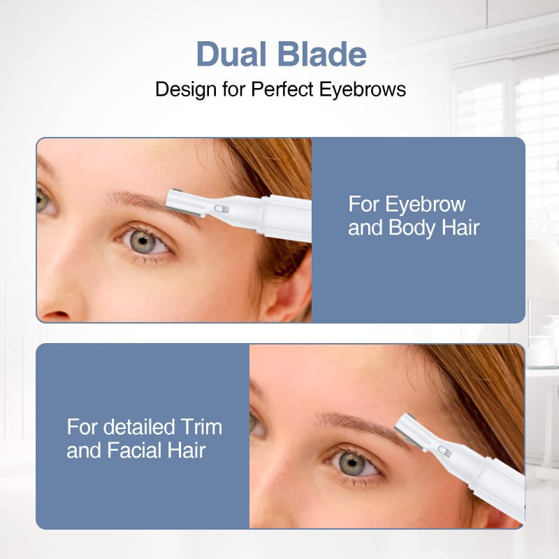 Női elektromos szemöldökvágó, mini, vezeték nélküli, USB-tápellátás, ABS test, otthoni használatra