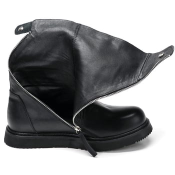 Martin csizmák – valódi bőr (első réteg marhabőrből), koreai stílus, kerek orr, oldalsó cipzár, középmagos klínos sarok 3-5 cm