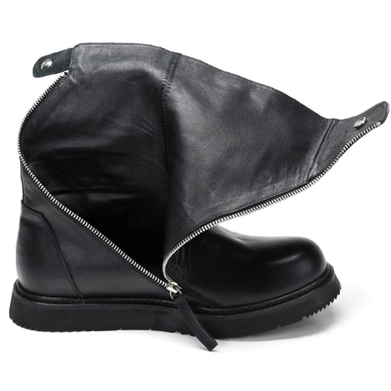 Martin csizmák – valódi bőr (első réteg marhabőrből), koreai stílus, kerek orr, oldalsó cipzár, középmagos klínos sarok 3-5 cm