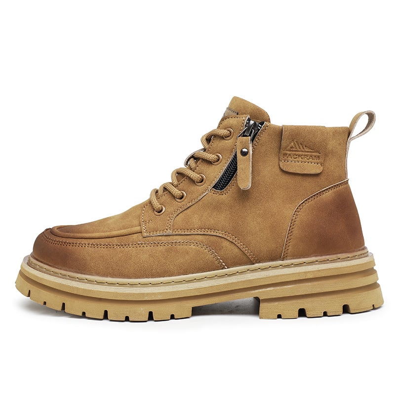 Martin Boots – Férfi téli bakancs brit stílusú retró munkacipő, magas szárú, felsőrész: mikroszál és mikroszálas bőr; talp: gumi; orr: kerek; csúszásmentes; sarokmagasság: közepes 3-5 cm (Felsőrész: Microfiber, Microfiber Leather; Talp: Rubber; Orr: Round 