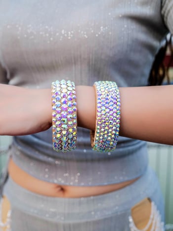 Βραχιόλι Belly Dance με στρας – Ανοικτό βραχιόλι διαμαντοειδών λίθων για ενήλικη χορεύτρια