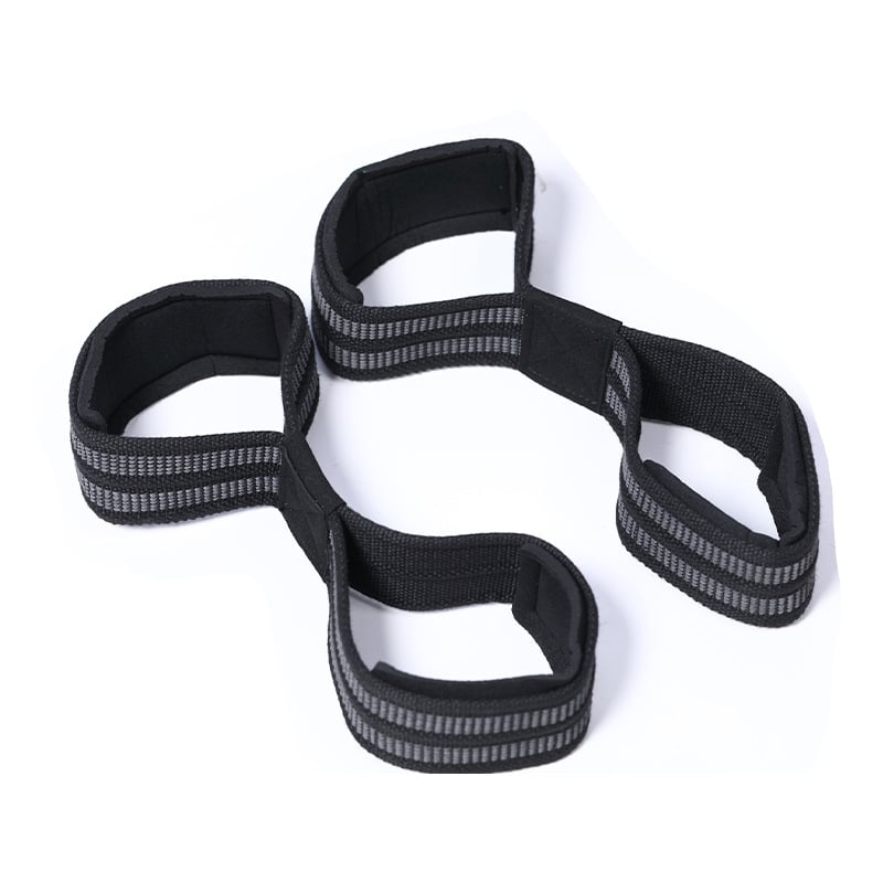 Figure-8 csuklóvédő öv súlyemeléshez, csúszásmentes, poliészter, felnőtteknek, deadlift és fitnesz