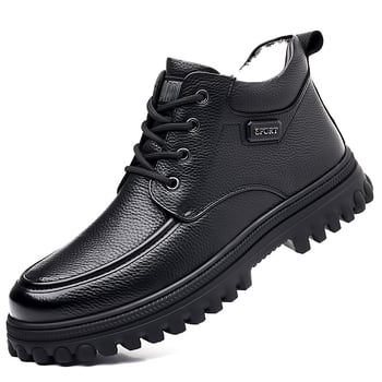 Martin csizmák férfiaknak, magas felső rész, első réteg marhahús bőr, gumírozott talp, bélés gyapjú-kašmír, vintage casual stílus