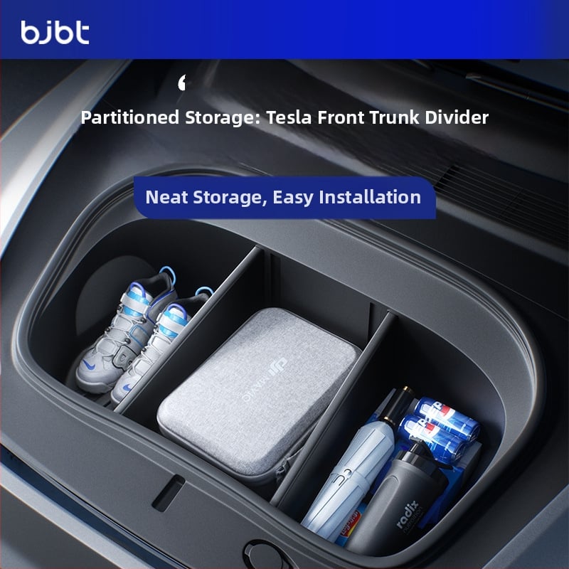 Bjbt elülső csomagtartó elválasztó Tesla Model Y-hez – TPES anyag, Modell: Divider, Engedélyezett magánmárka