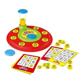 Asztali többjátékos interaktív nyerőgép – gyerekeknek szóló bingo forgókerék, angol számok oktató játéka; műanyag kivitel; 7-14 éveseknek; két játékos interakció