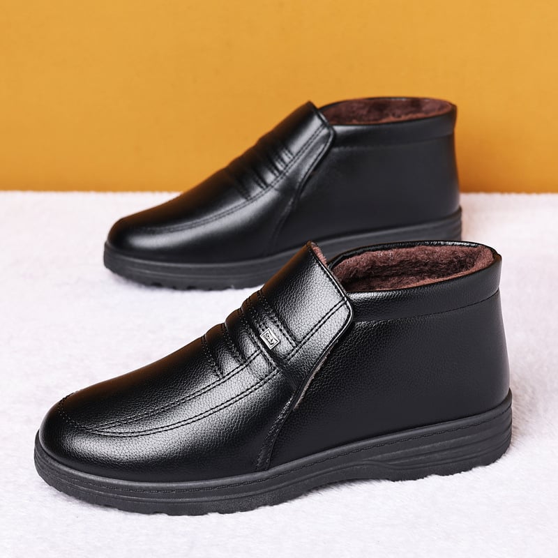 Téli magas szárú pamut csizma plüss béléssel, vastított PU felsőrésszel és injekciós formázott talppal