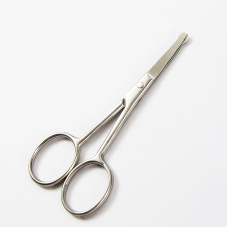 Sminkolló – rozsdamentes acél, kerek nyél, szemöldök- és orrszőr vágó eszköz