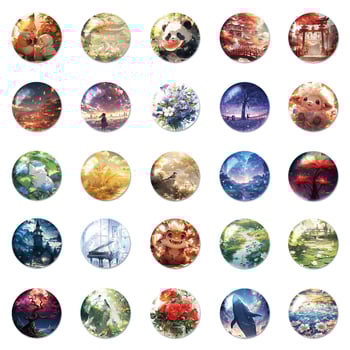 Telefon tok matricák készlet – önragasztó, vízálló, offset nyomtatás, 50 kör alakú világművészeti dizájn, aranyos animációs motívumok, 30 g darabonként