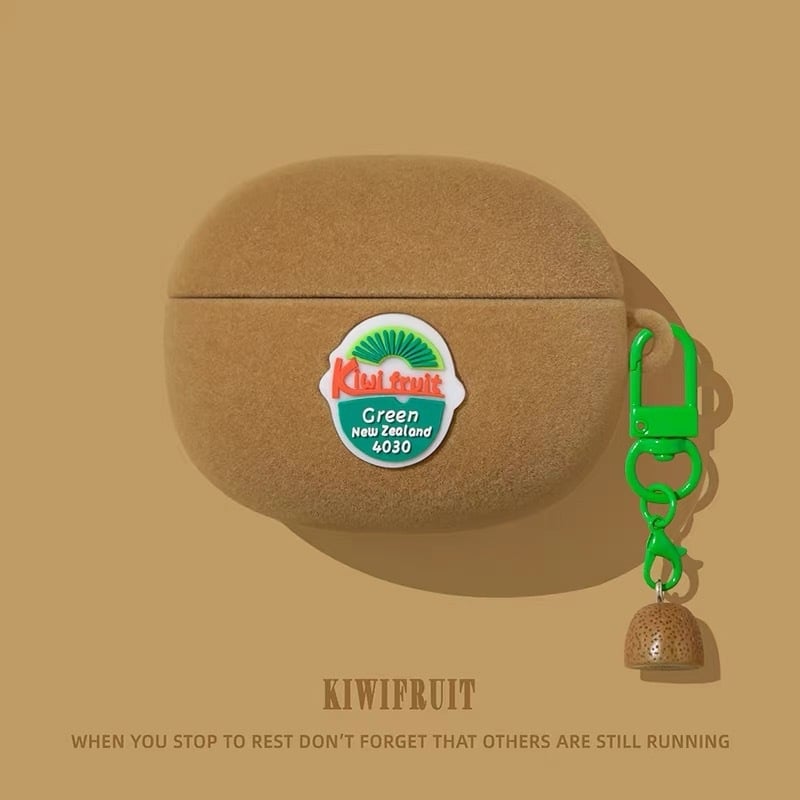 AirPods Pro 3 védőtok, kiwi dizájn, szilikon, rajzfilm stílus, lenyomat