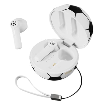 World Cup labdarúgó Bluetooth fülhallgató — egyéni modell, testre szabható, fél-in-ear kialakítás, Bluetooth 5.4, 10 m hatótávolság, 4–8 óra üzemidő, vízálló