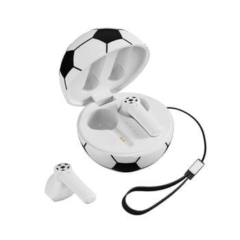 World Cup labdarúgó Bluetooth fülhallgató — egyéni modell, testre szabható, fél-in-ear kialakítás, Bluetooth 5.4, 10 m hatótávolság, 4–8 óra üzemidő, vízálló