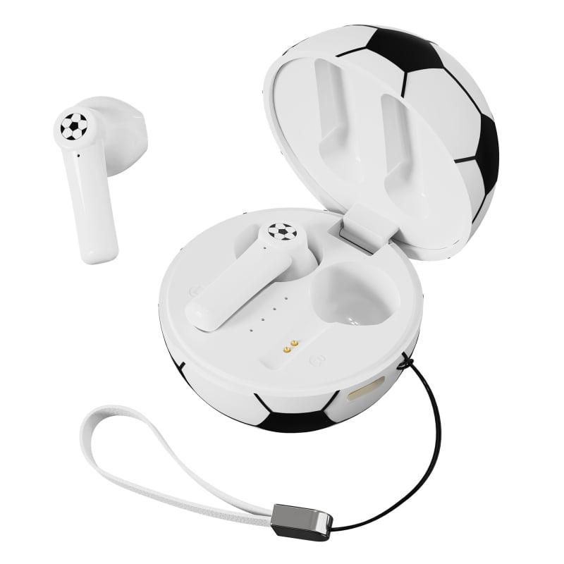 World Cup labdarúgó Bluetooth fülhallgató — egyéni modell, testre szabható, fél-in-ear kialakítás, Bluetooth 5.4, 10 m hatótávolság, 4–8 óra üzemidő, vízálló