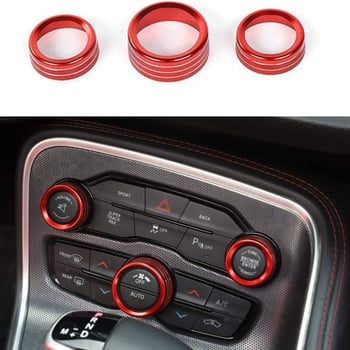 Alumíniumötvözetből készült dekoratív AC-gombgyűrű Challenger, Dodge Grand Cherokee és Durango modellhez (2015–2022) – XC-ZST13