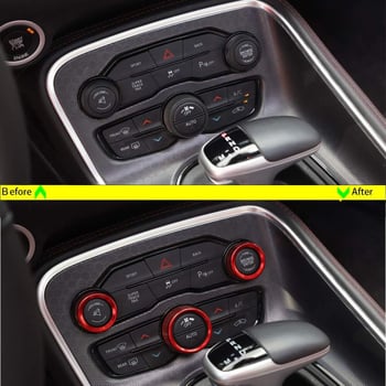 Alumíniumötvözetből készült dekoratív AC-gombgyűrű Challenger, Dodge Grand Cherokee és Durango modellhez (2015–2022) – XC-ZST13