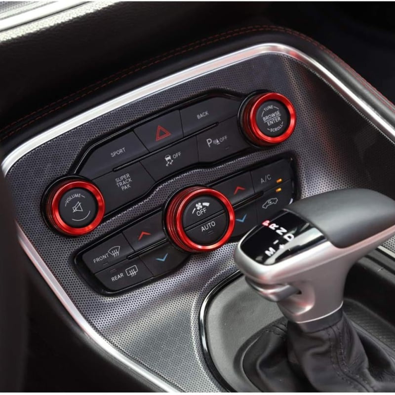 Alumíniumötvözetből készült dekoratív AC-gombgyűrű Challenger, Dodge Grand Cherokee és Durango modellhez (2015–2022) – XC-ZST13