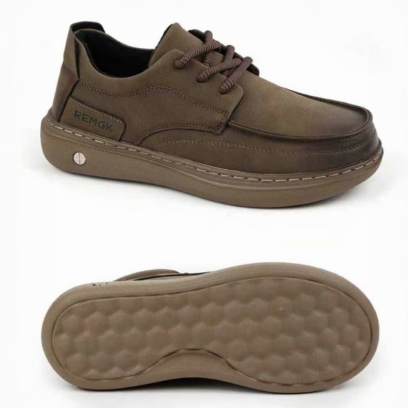 Férfi bőr bakancs, casual téli viselet, microfiber felsőrész, EVA talp, kopásálló és ütéscsillapító, elöl kötős