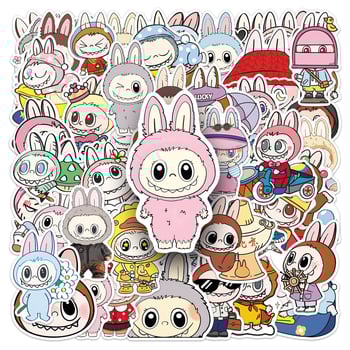 Labubu graffiti matricák, 50 lap, rajzfilmsorozat, aranyos stílus, offset nyomtatás, 30 g