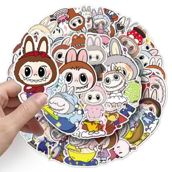 Labubu graffiti matricák, 50 lap, rajzfilmsorozat, aranyos stílus, offset nyomtatás, 30 g