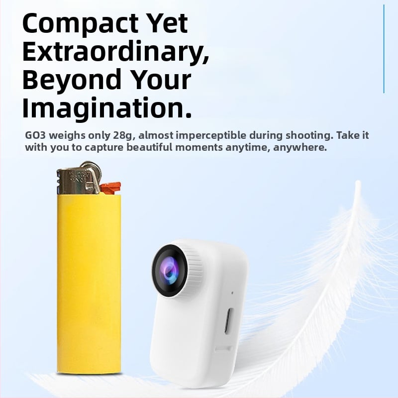 GO3 akciókamera - 4K 30fps, 1,5 hüvelykes LCD, TF-kártya tárolás, ABS ház, 2 órás akkumulátor