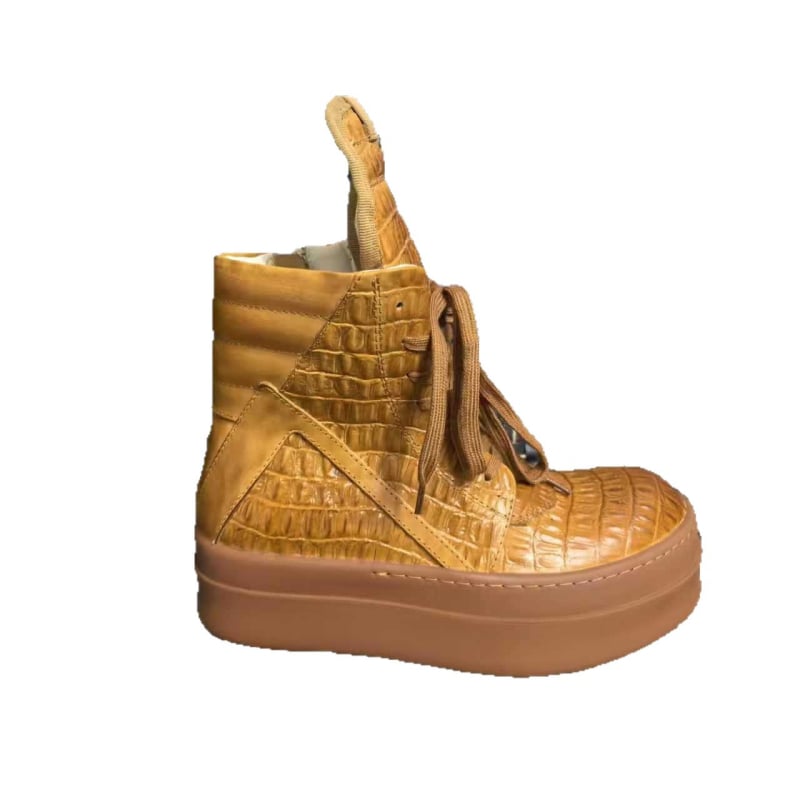 Martin csizma természetes bőr felsővel, kígyómintázat, oldalsó cipzár, vízálló