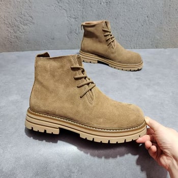 Férfi Martin csizmák, középmagasak, vízálló tehénbőr felsőrész, gumírozott talp, kerek orr, belső bélés valódi bőr