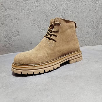 Férfi Martin csizmák, középmagasak, vízálló tehénbőr felsőrész, gumírozott talp, kerek orr, belső bélés valódi bőr