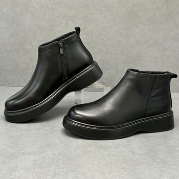 Férfi Chelsea csizmák ősz-télre vastag talppal, felsőrész első réteg marhabőrből, oldalsó cipzár, belső bélés első réteg disznó bőrből, talp habból