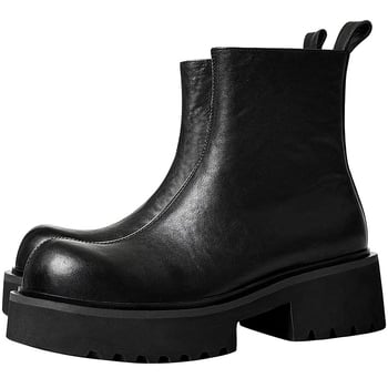 Martin bakancs férfiaknak 6 cm-es magasság-növeléssel, vastag sarka, oldalsó cipzár, felső rész első osztályú marhabőr, talp gumi-hab