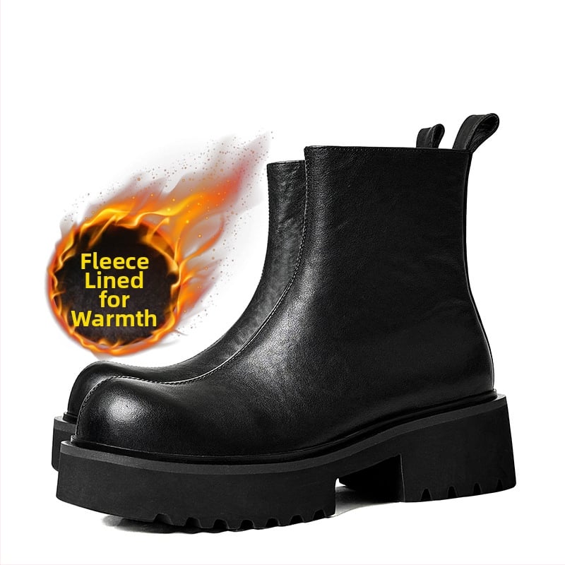 Martin bakancs férfiaknak 6 cm-es magasság-növeléssel, vastag sarka, oldalsó cipzár, felső rész első osztályú marhabőr, talp gumi-hab