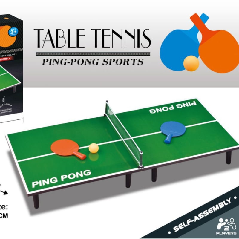 Fa asztali ping-pong játék gyerekeknek — két játékos, oktató jellegű társasjáték fényekkel, fejleszti a kéz-szem koordinációt