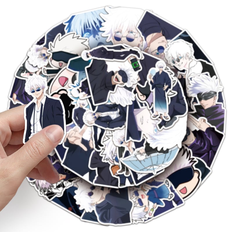 Gojo Satoru matricás készlet – Karikatúra graffiti matricák, Cartoon Series, Márka Youni, Folyamat: nyomtatás, offset nyomtatás, IP engedély: Nem