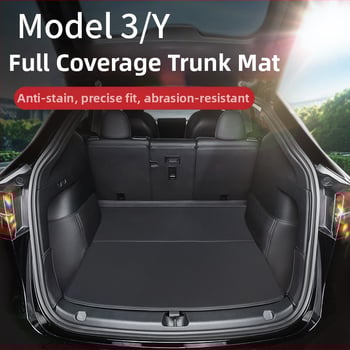 Tesla Model 3/Y PU bőrös csomagtartó matrac, ragasztásos telepítés, márka N3, logó nyomtatása engedélyezett, autó belső matrica