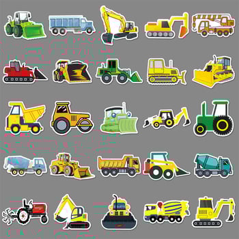 Építőipari jármű grafiti matricák – Rajzfilm sorozat, ofszet nyomtatás, 60 g, könnyen felvihető.